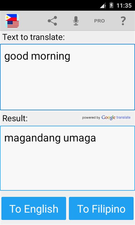 filipino to english google translate|Free translator from English to Filipino .